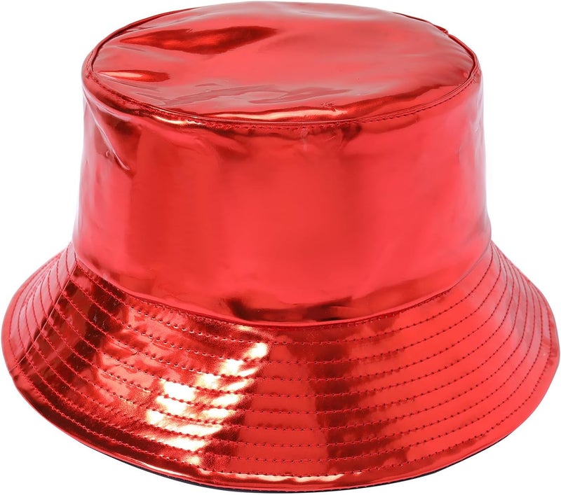 Milakoo Rave Hologram Metallic Bucket Hat Reversible Cap Reflective Waterproof Rain Fisherman Hat - Image 1